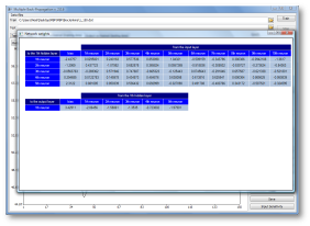 Viewing a backpropagation or a multiple back propagation neural network weights